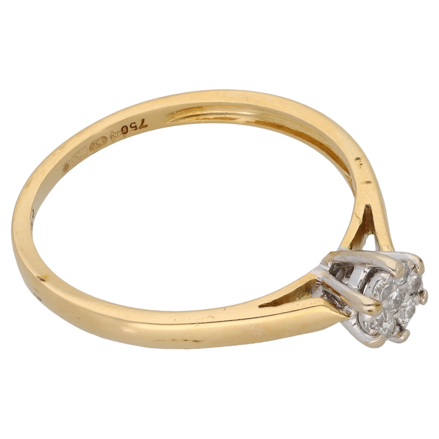 18ct Gold 0.15ct Diamond Cluster Ring Size U