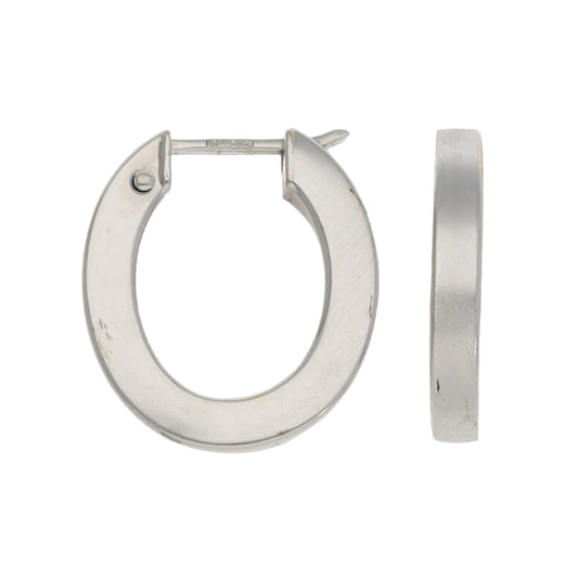 9ct White Gold Hoop Earrings
