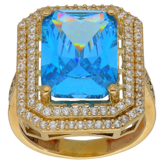 14ct Gold Imitation Gems Dress/Cocktail Ring Size L