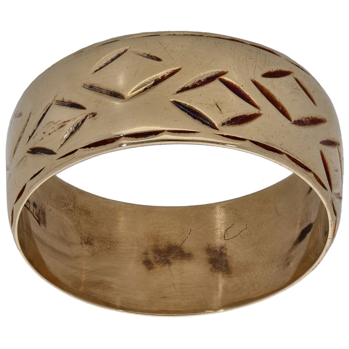 9ct Gold Patterned Wedding Ring Size O