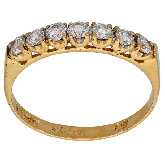 9ct Gold Cubic Zirconia Half Eternity Ring Size Q