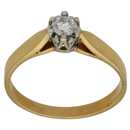 9ct Gold 0.25ct Diamond Solitaire Ring Size Q