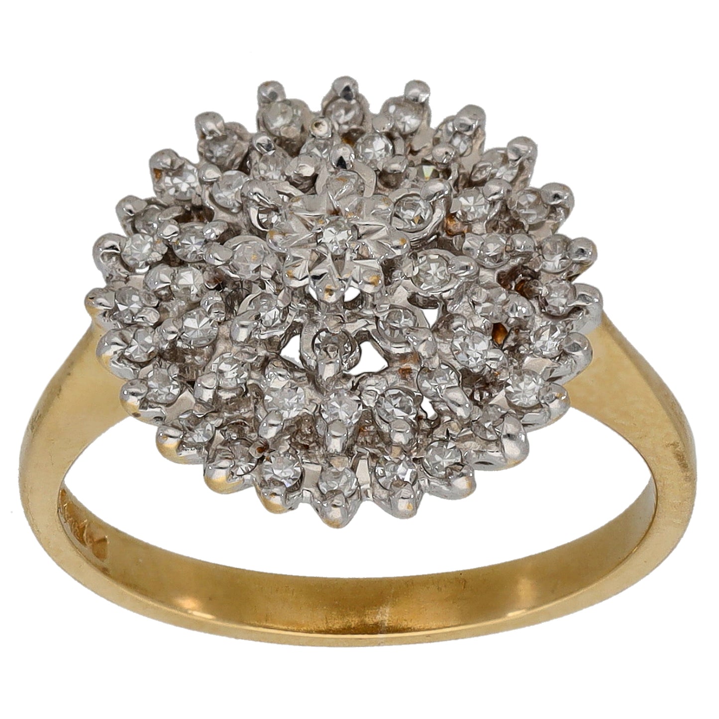 9ct Gold 0.25ct Diamond Cluster Ring Size L