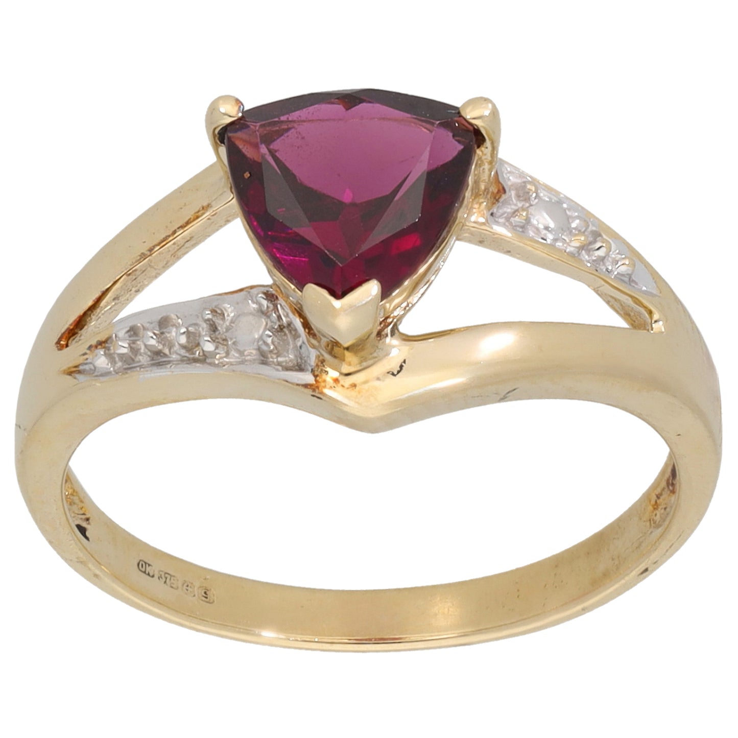 9ct Gold Garnet Single Stone Ring Size N