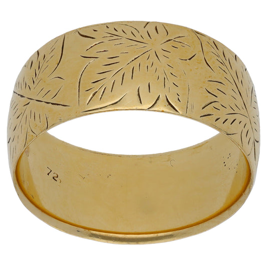 9ct Gold Patterned Wedding Ring Size S