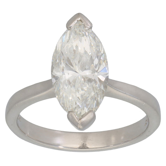 Platinum 3.32ct Diamond Solitaire Ring Size M