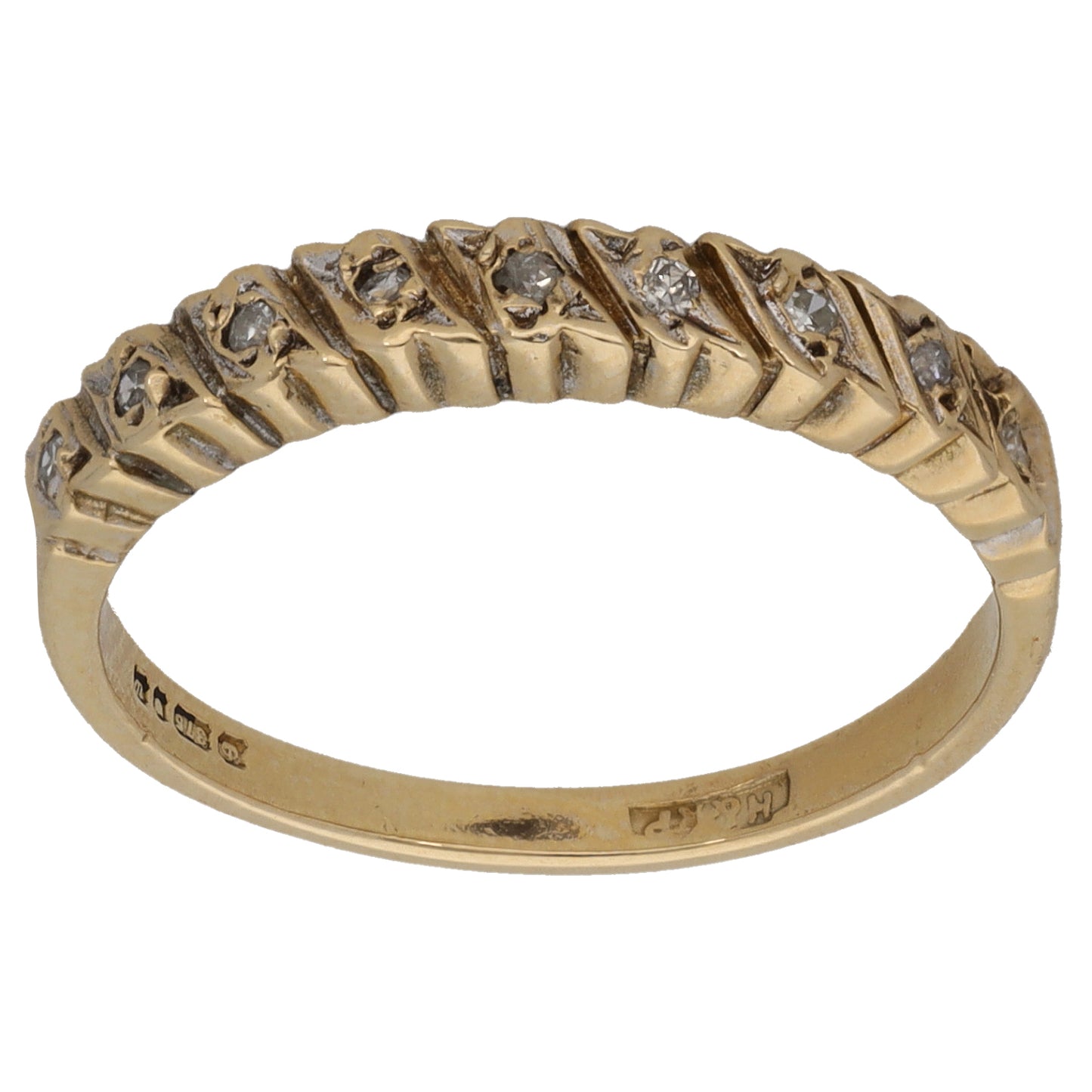 9ct Gold 0.09ct Diamond Half Eternity Ring Size M