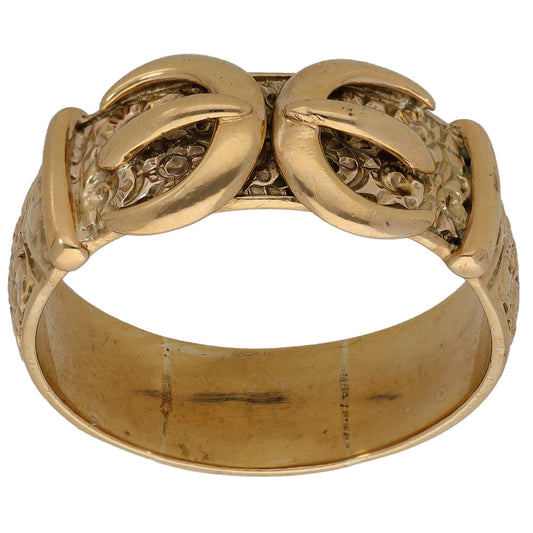 9ct Gold Buckle Ring Size Z