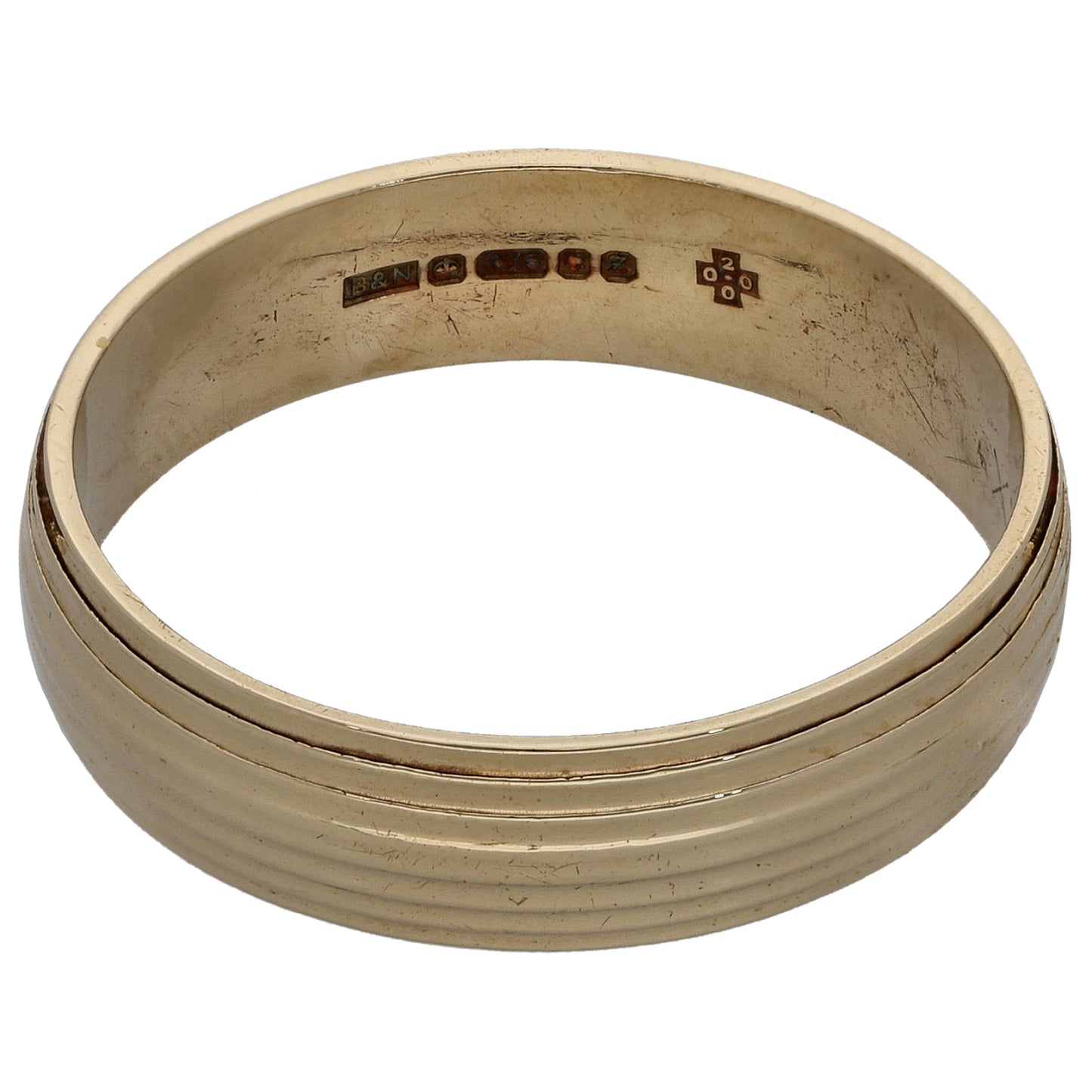 9ct Gold Patterned Wedding Ring Size X