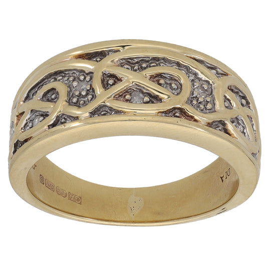 9ct Gold 0.05ct Diamond Alternative Ring Size Q