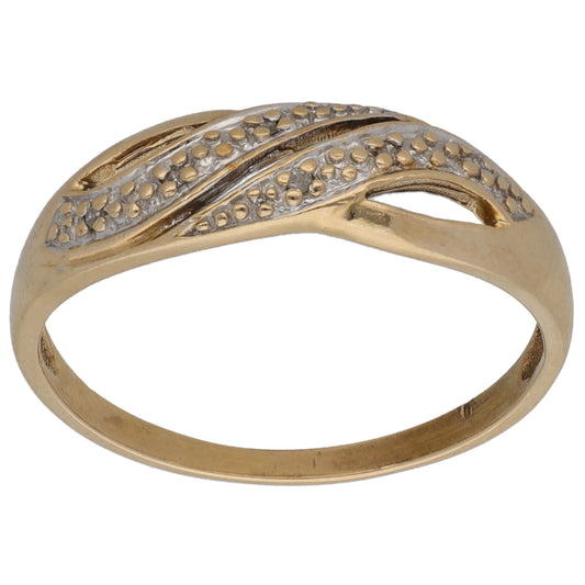 9ct Gold 0.03ct Diamond Dress/Cocktail Ring Size P