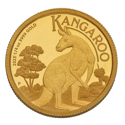 24ct Gold Australian Kangaroo 1/4 OZ Coin 2022