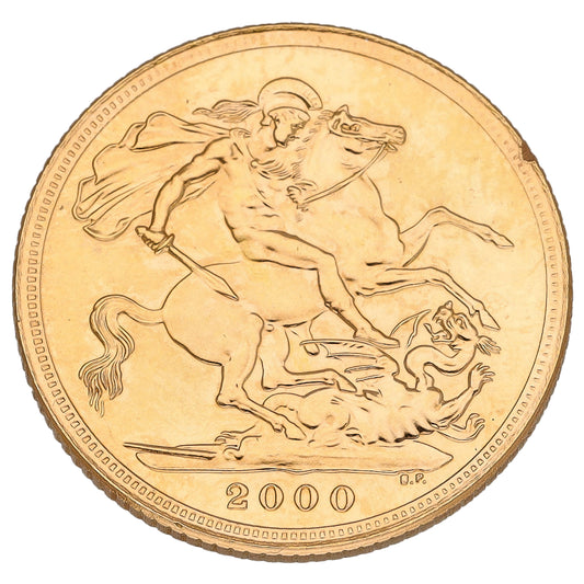 22ct Gold Queen Elizabeth II Full Sovereign Coin 2000