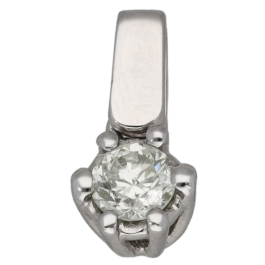 18ct White Gold 0.20ct Diamond Solitaire Pendant