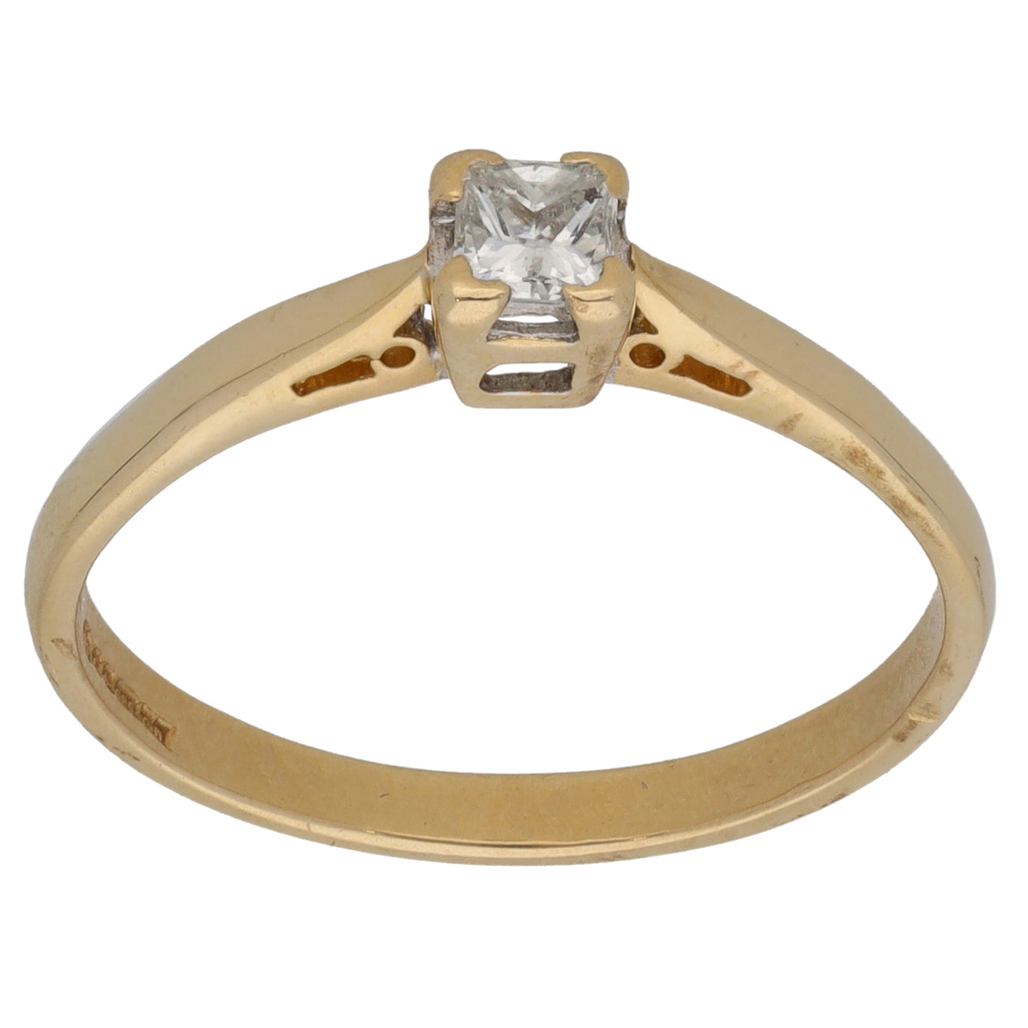 14ct Gold 0.25ct Diamond Solitaire Ring Size P