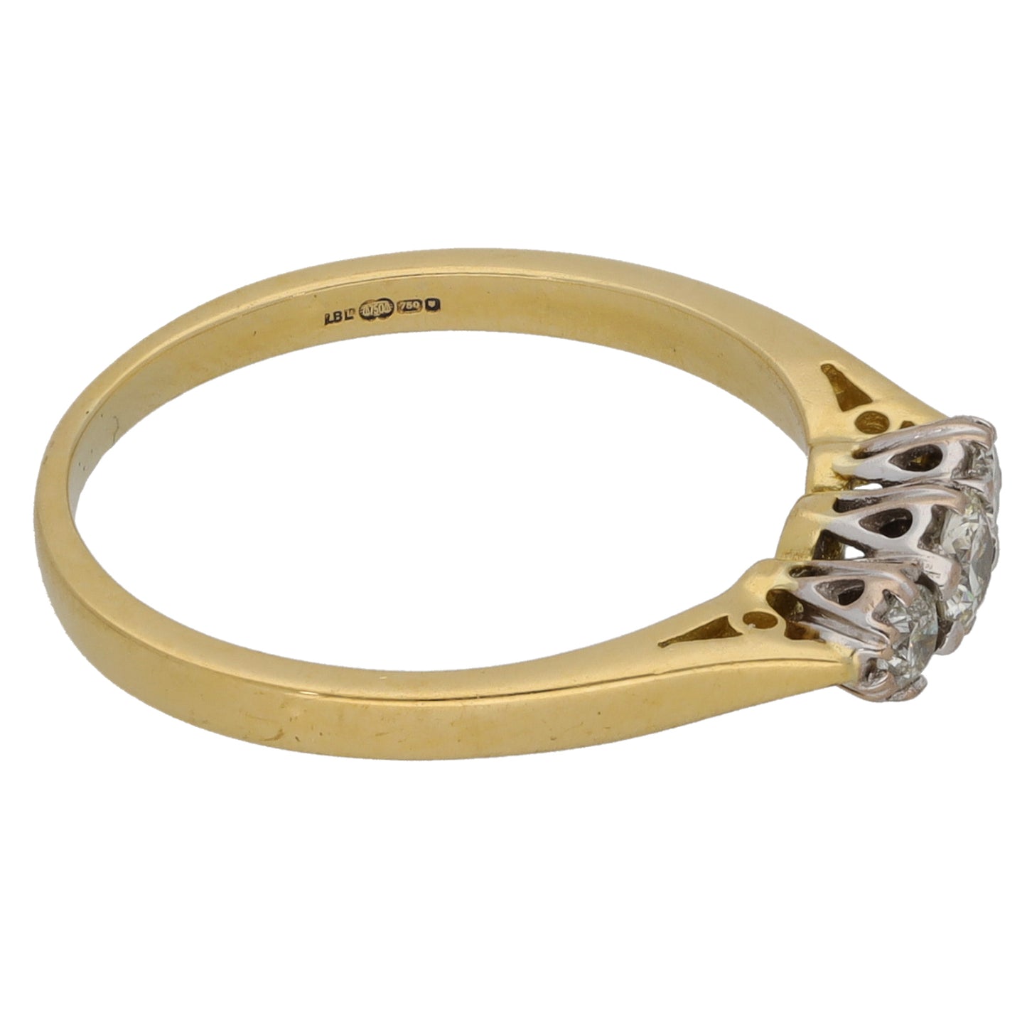 9ct Gold 0.24ct Diamond Trilogy Ring Size K
