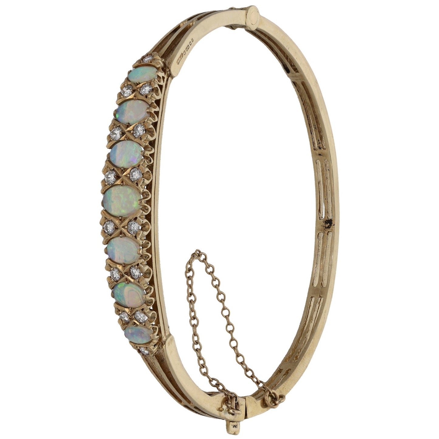 9ct Gold 0.42ct Diamond Hinged/Clasp Bangle