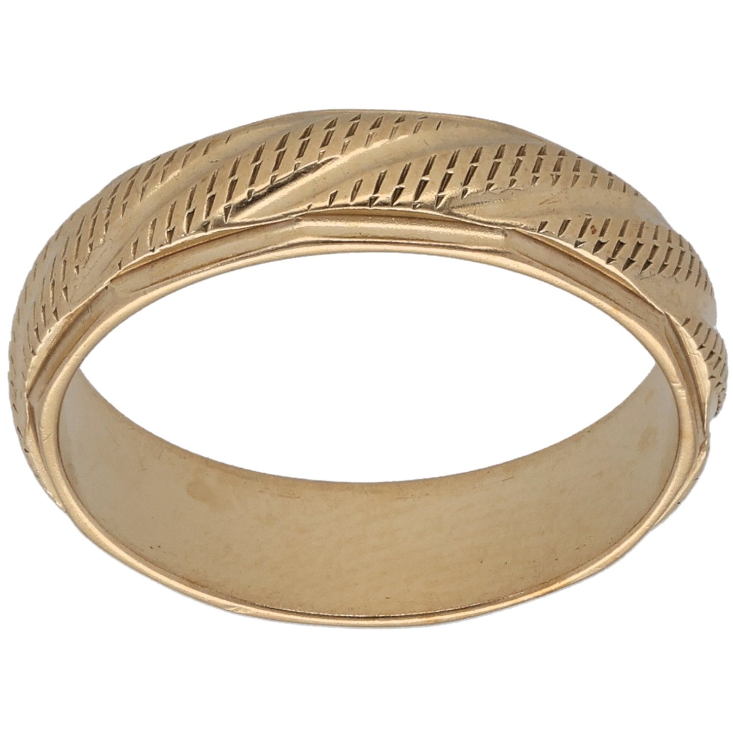 9ct Gold Patterned Wedding Ring Size M
