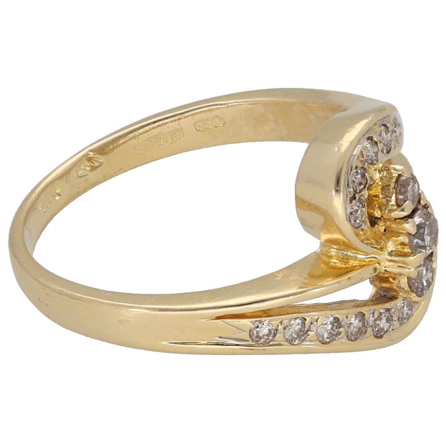 18ct Gold 0.23ct Diamond Dress/Cocktail Ring Size L