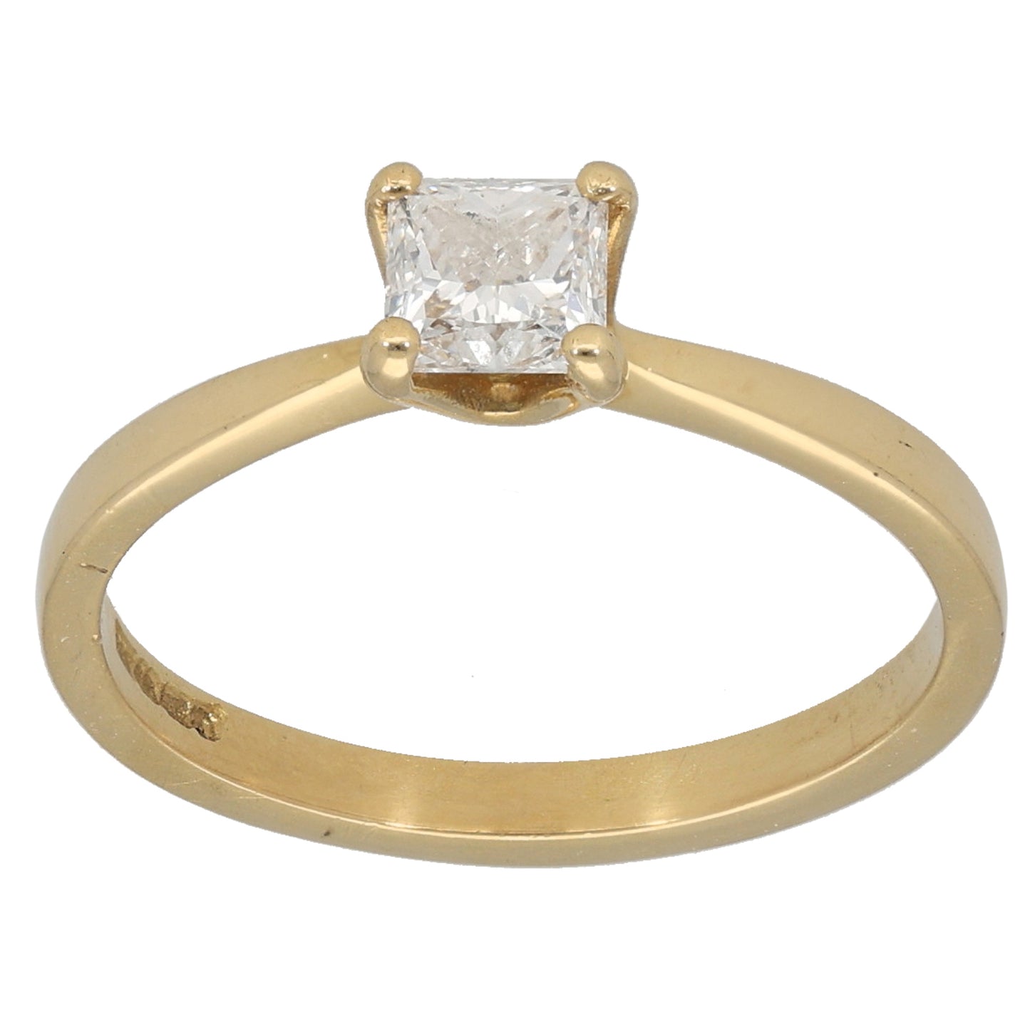 18ct Gold 0.53ct Diamond Solitaire Ring Size M