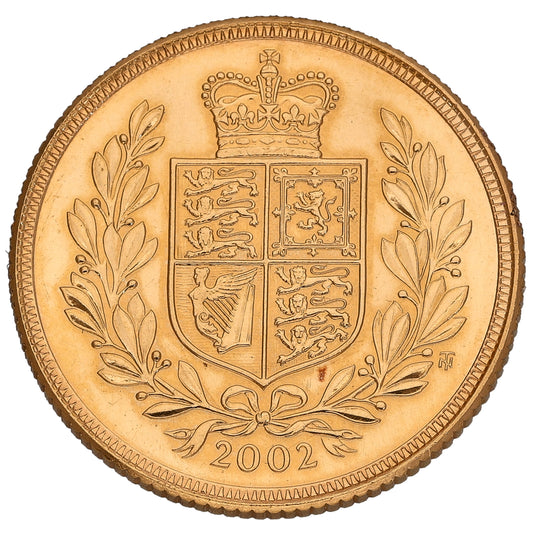 22ct Gold Queen Elizabeth II Full Sovereign Coin 2002