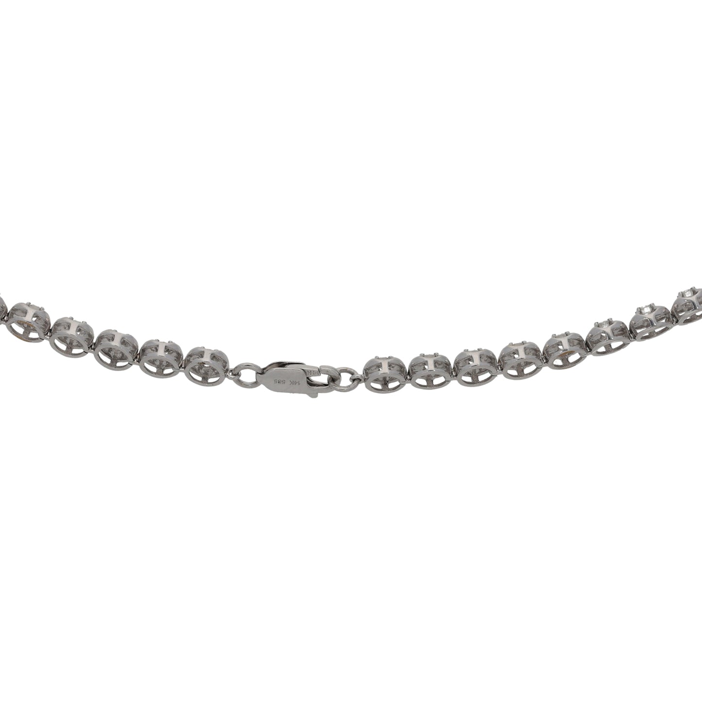 14ct White Gold 6.65ct Diamond Fancy Necklace 32"