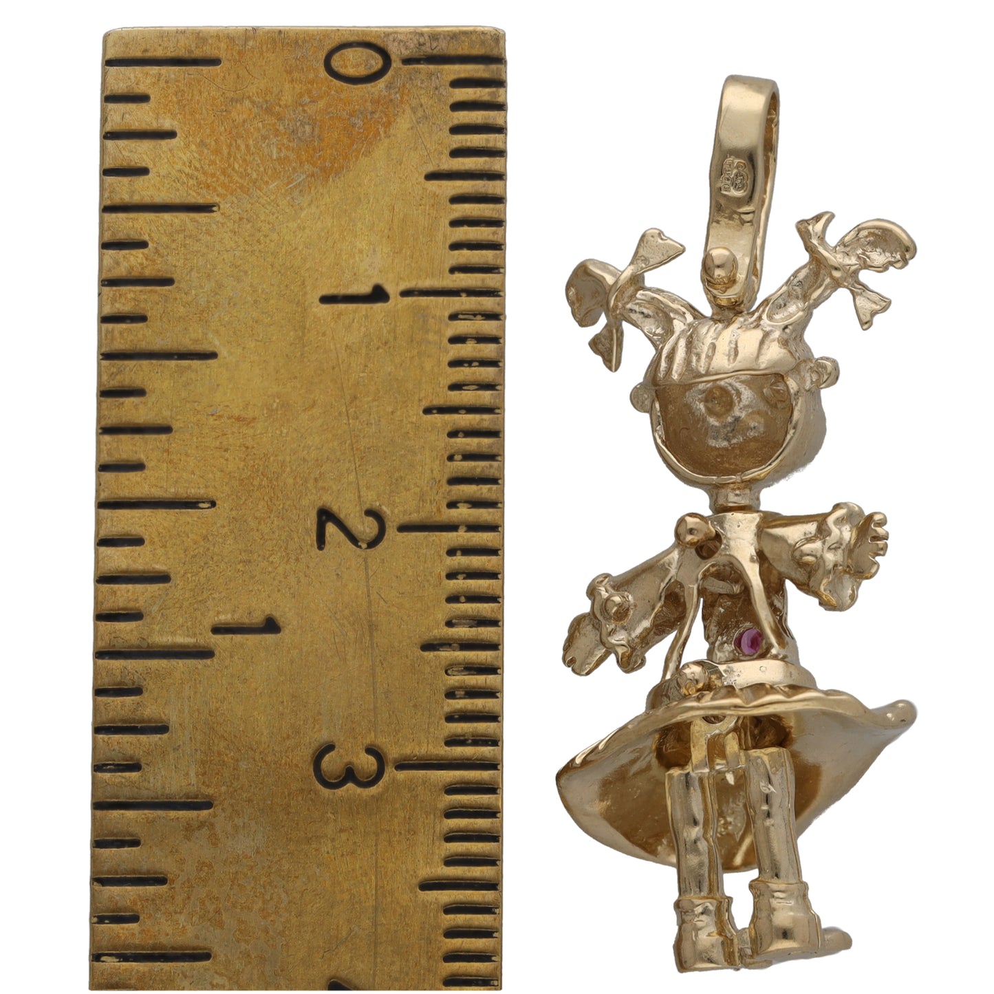 9ct Gold Imitation Gems Dolly Pendant