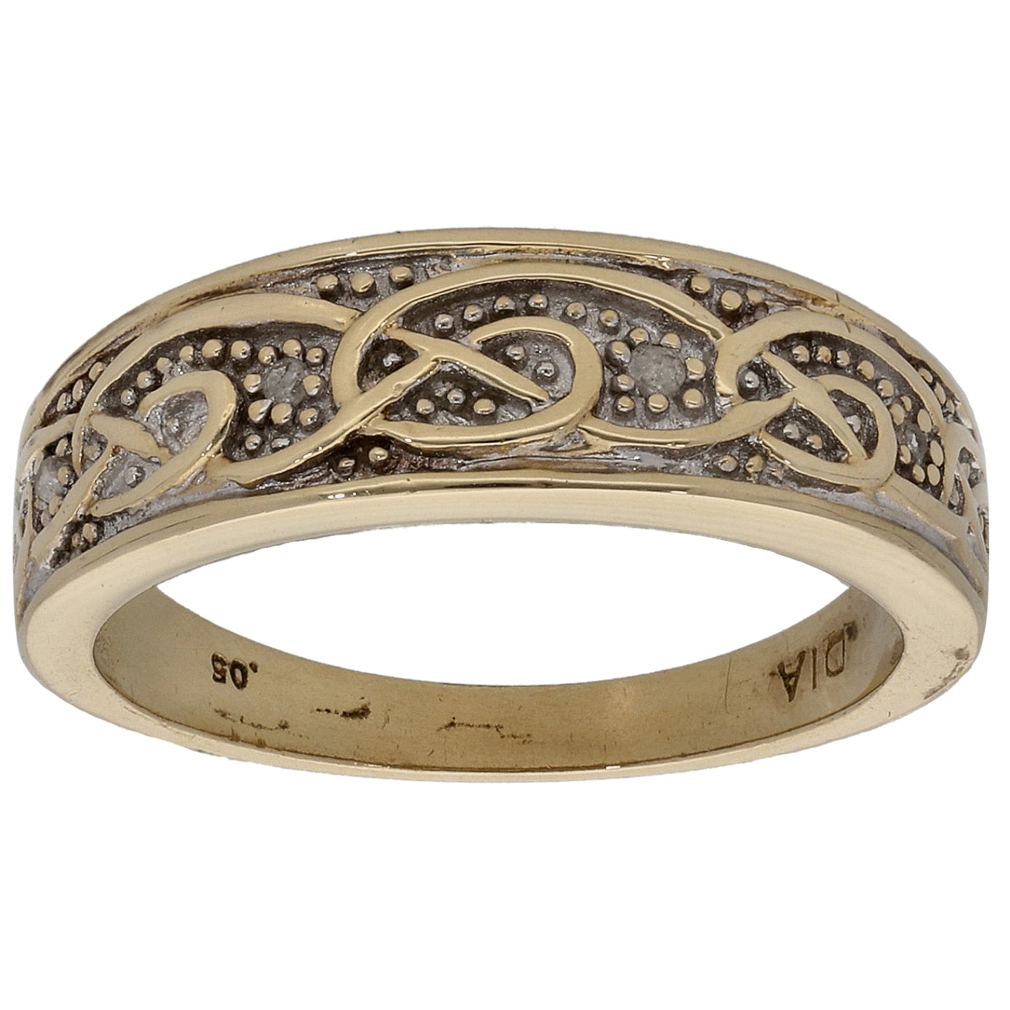 9ct Gold 0.05ct Diamond Alternative Ring Size N