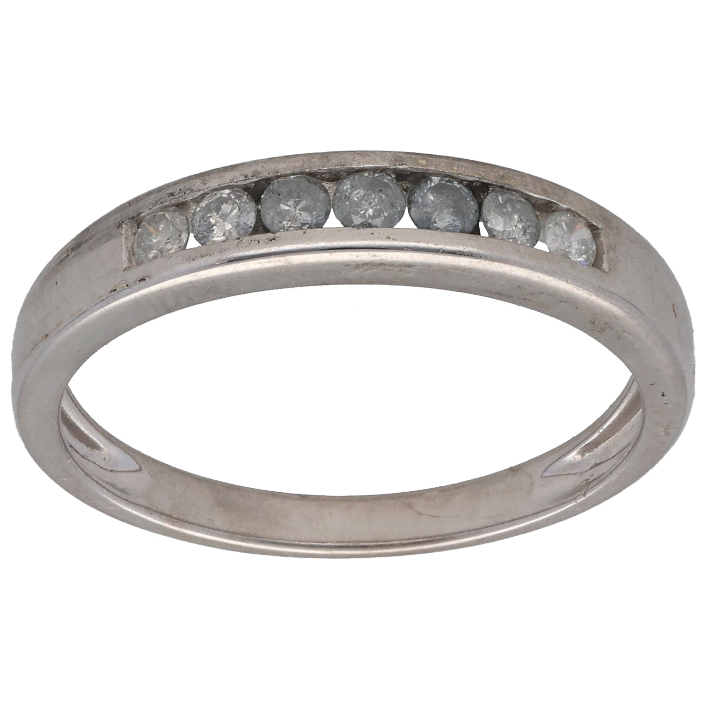 9ct White Gold 0.25ct Diamond Half Eternity Ring Size M
