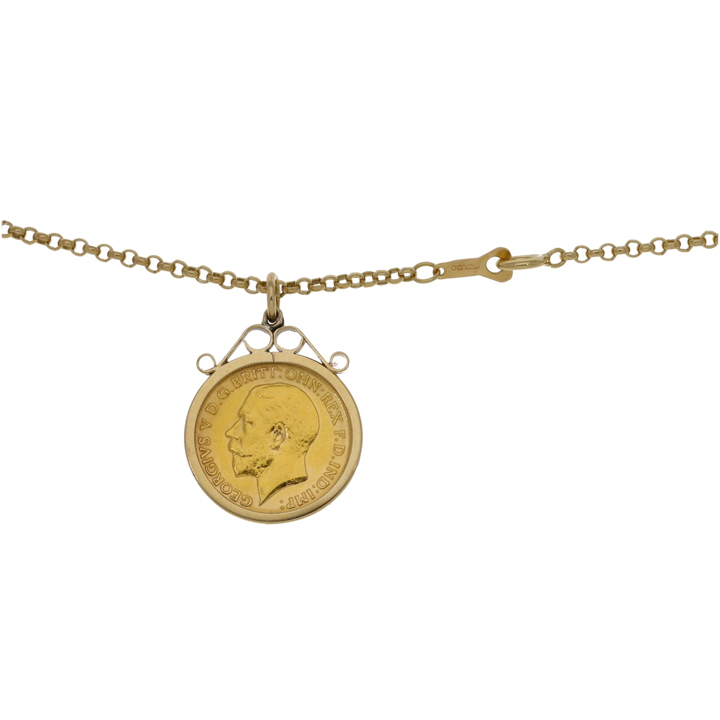 9ct Gold Half Sovereign Coin Pendant With Chain