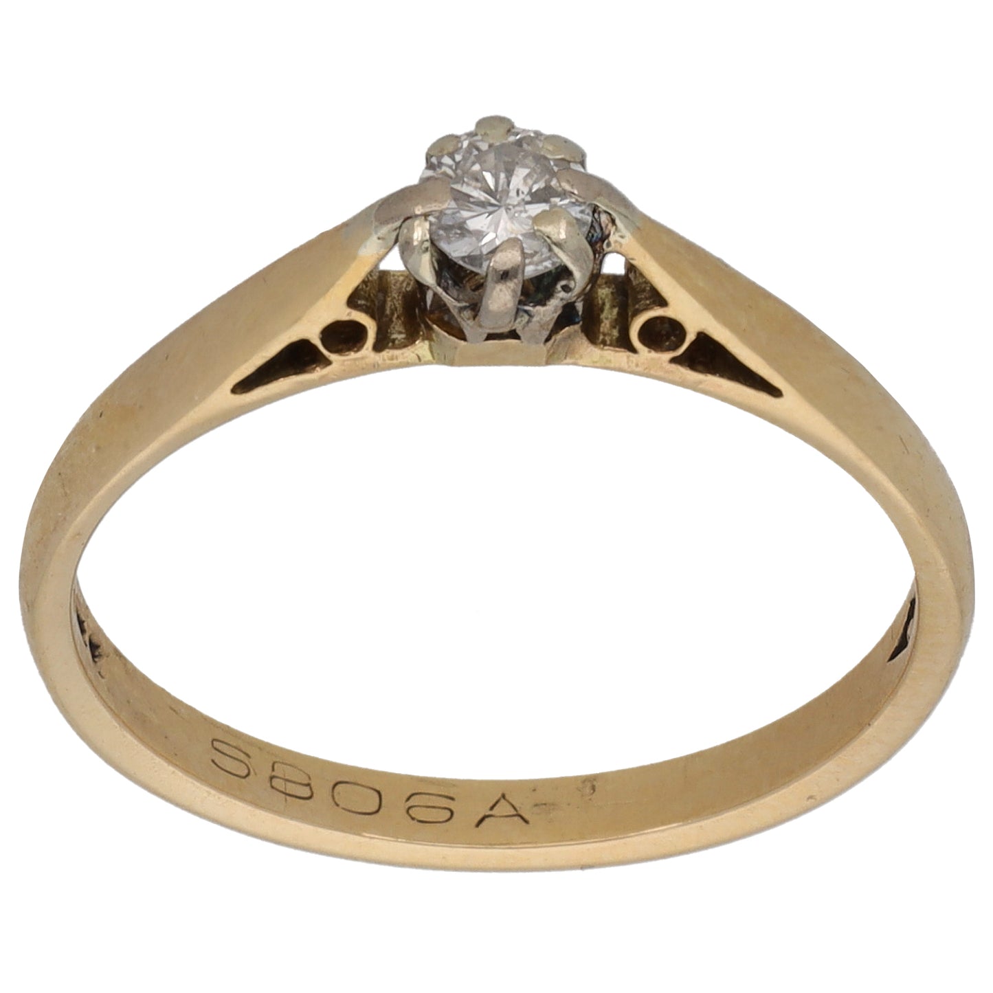 9ct Gold 0.12ct Diamond Solitaire Ring Size M