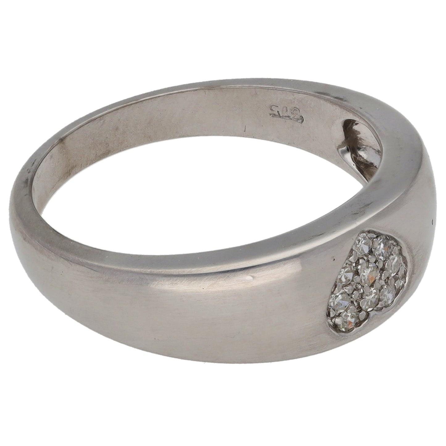 9ct White Gold 0.045ct Diamond Dress/Cocktail Ring Size N