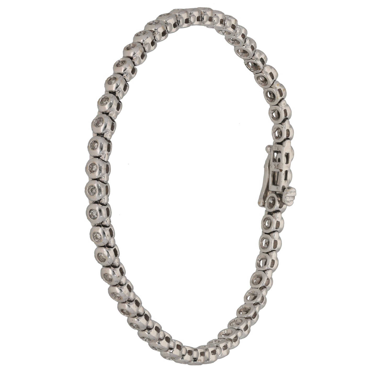 9ct White Gold 0.96ct Diamond Line/Tennis Bracelet