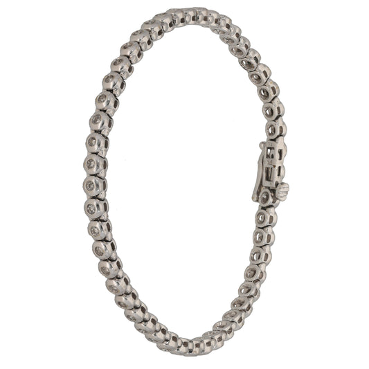 9ct White Gold 0.96ct Diamond Line/Tennis Bracelet