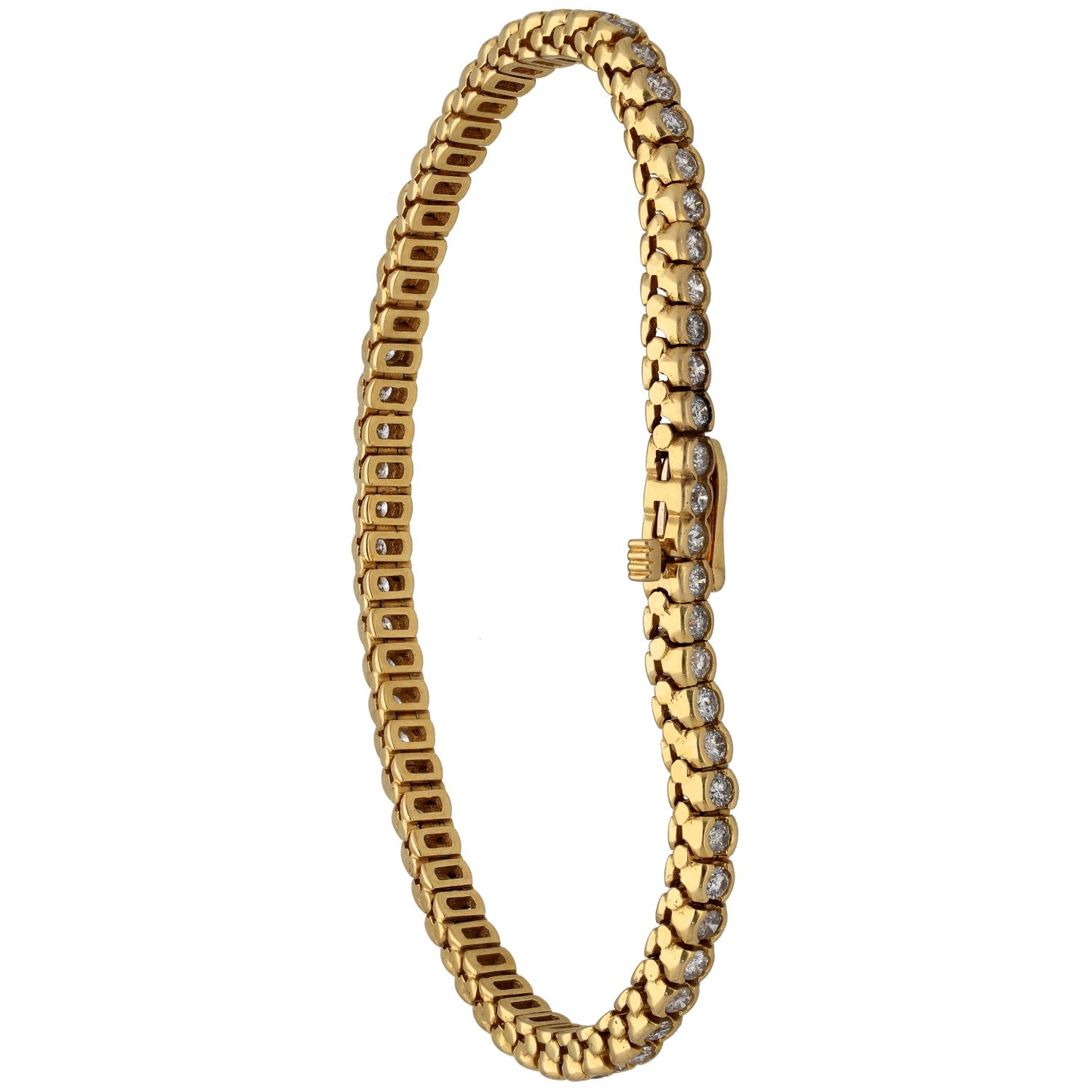 18ct Gold 6.40ct Diamond Line/Tennis Bracelet
