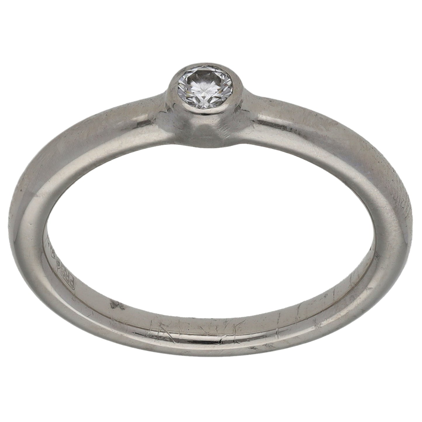 Platinum 0.10ct Diamond Solitaire Ring Size M