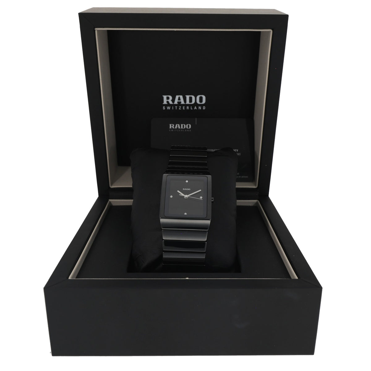 Rado Ceramica 01.212.0700.3.070, 30mm black ceramic and bracelet, in manufacturer box image