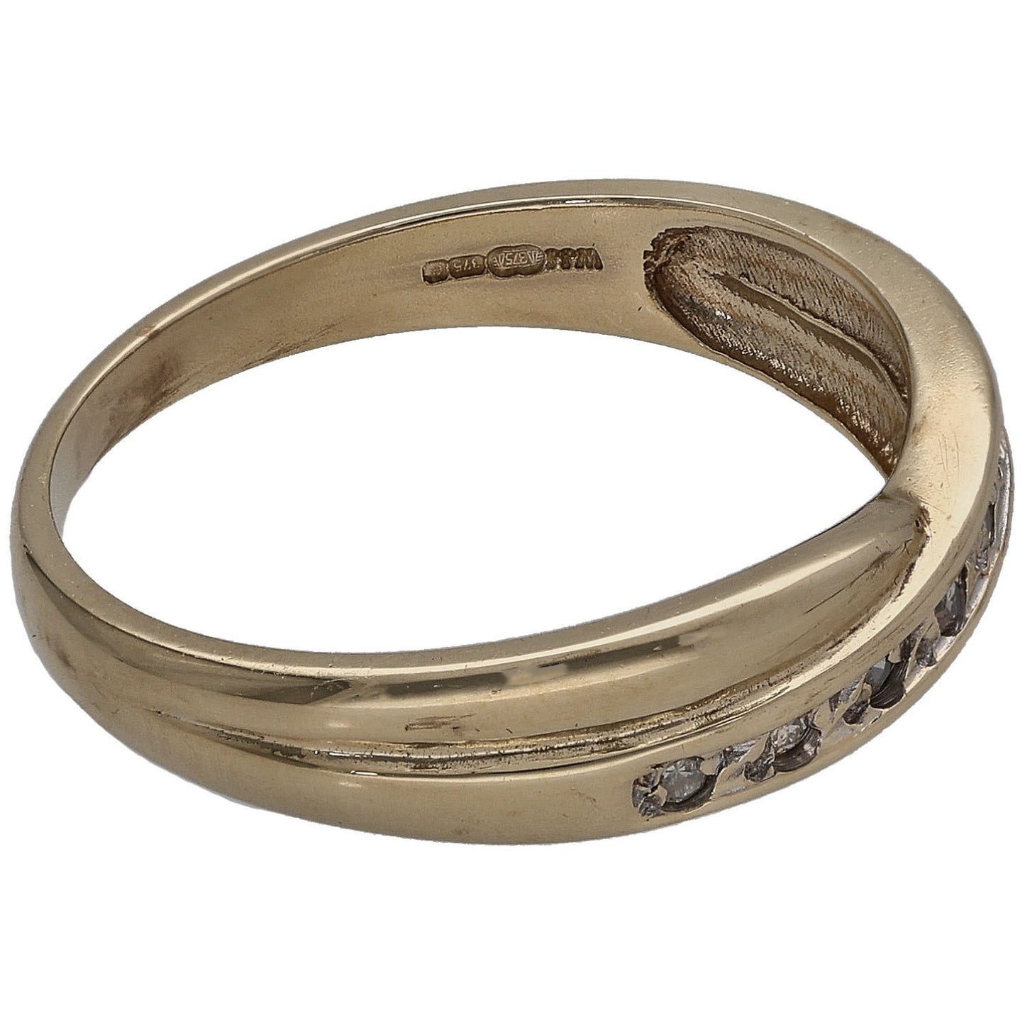 9ct Gold 0.07ct Diamond Half Eternity Ring Size M