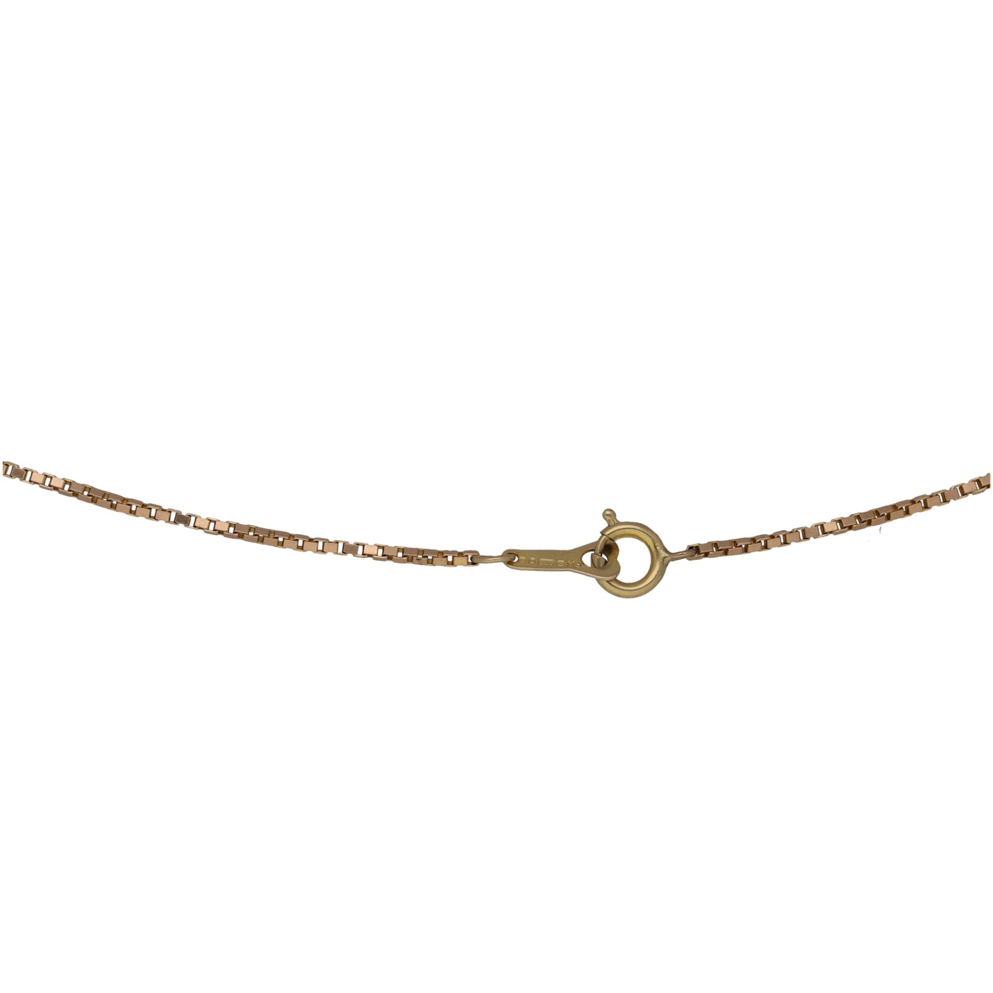 9ct gold link chain with floral opal-like pendant and spring clasp