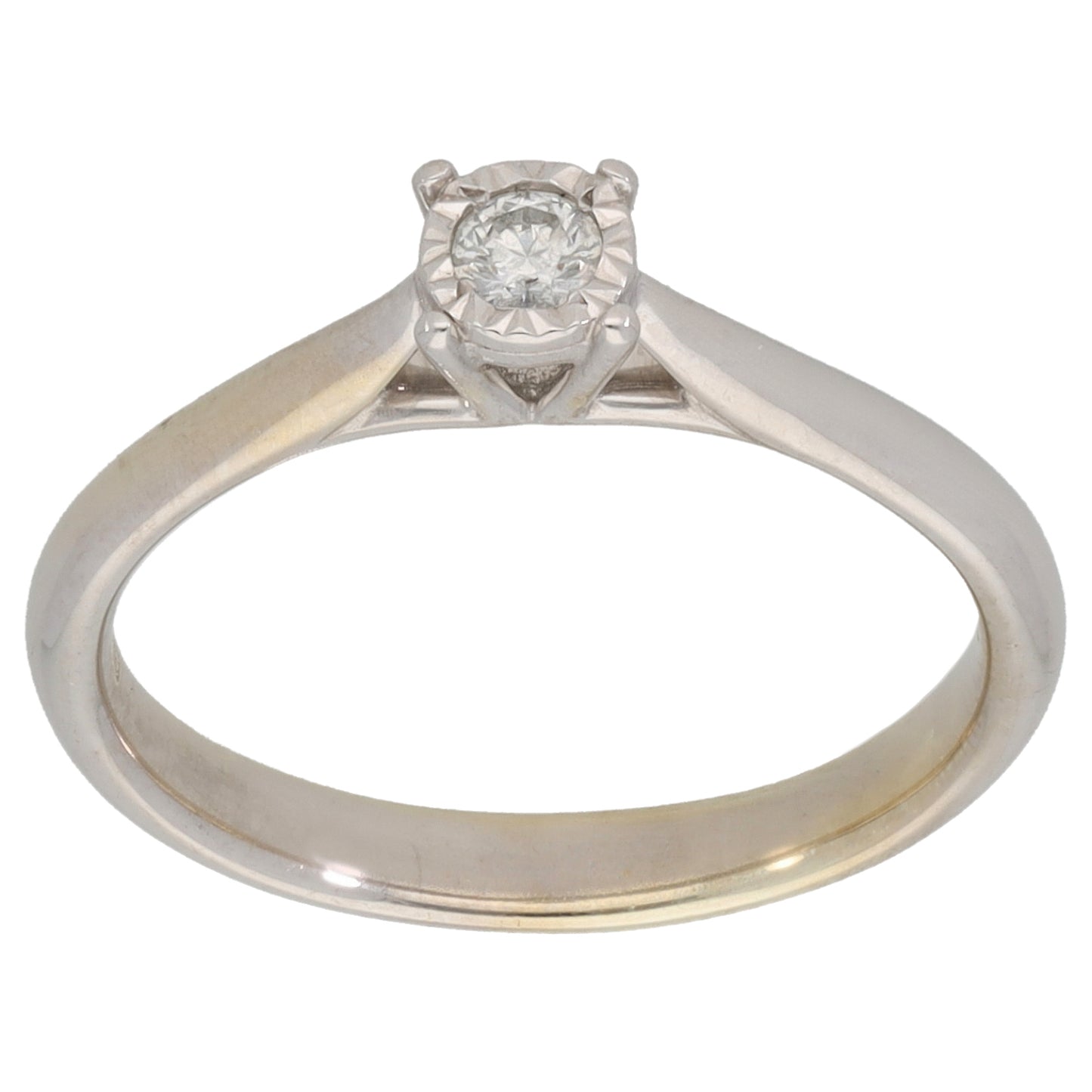 9ct White Gold 0.07ct Diamond Solitaire Ring Size K