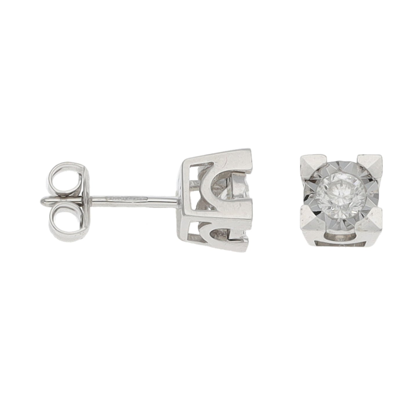 9ct White Gold 0.25ct Diamond Solitaire Earrings