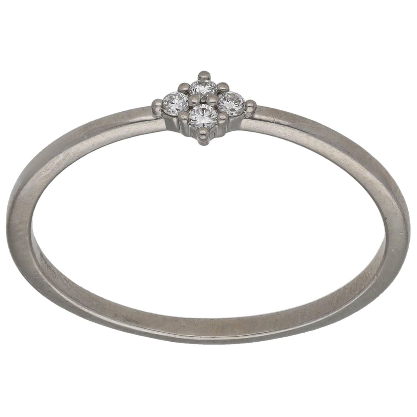 Platinum 0.06ct Diamond Cluster Ring Size R