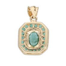 Load image into Gallery viewer, New 9ct Gold 0.02ct Diamond &amp; Emerald Pendant
