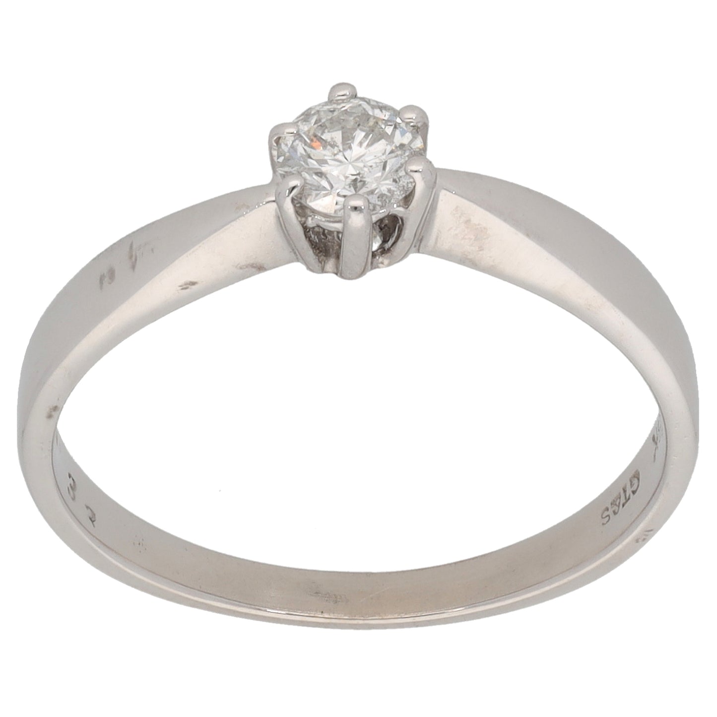 18ct White Gold 0.33ct Diamond Solitaire Ring Size P