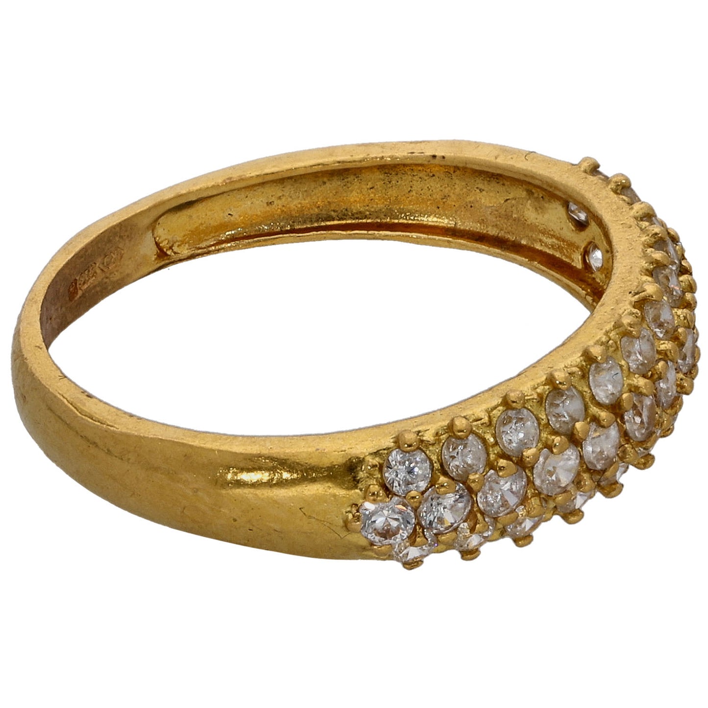 22ct Gold Cubic Zirconia Half Eternity Ring Size N