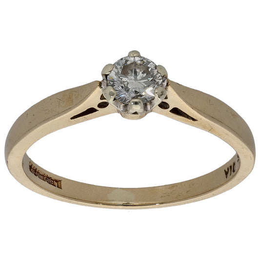 9ct Gold 0.25ct Diamond Solitaire Ring Size K