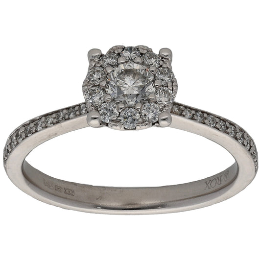 18ct White Gold 0.41ct Diamond Cluster Ring Size M