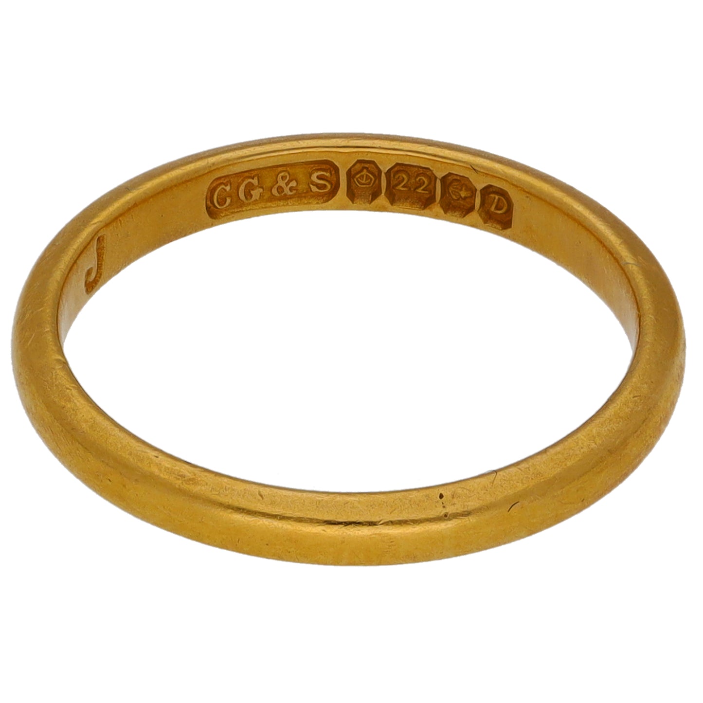 22ct Gold Plain Wedding Ring Size K