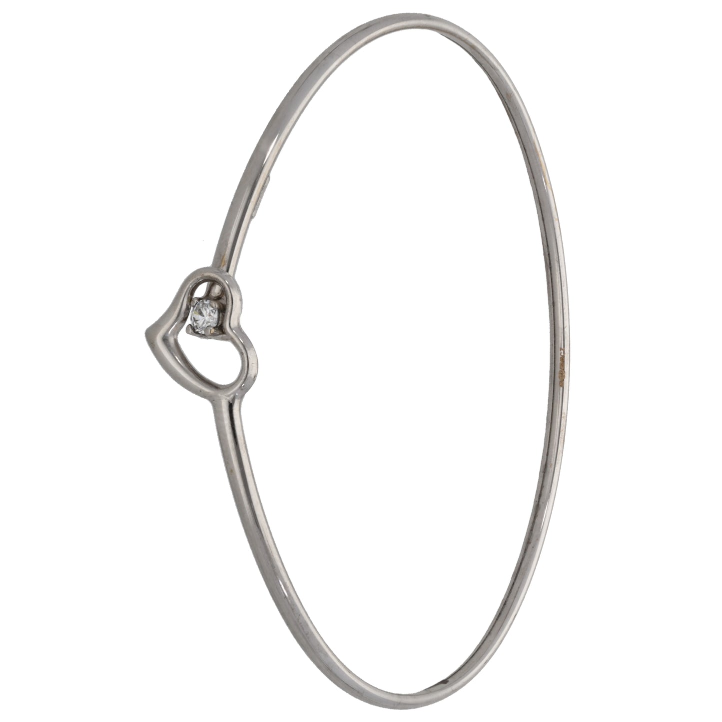 9ct White Gold Cubic Zirconia Alternative Bangle