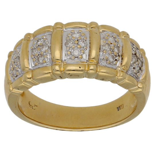14ct Gold 0.25ct Diamond Dress/Cocktail Ring Size O